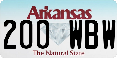 AR license plate 200WBW