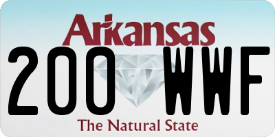 AR license plate 200WWF