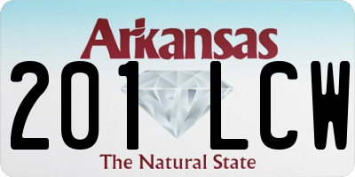 AR license plate 201LCW