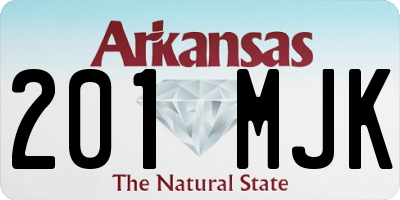 AR license plate 201MJK