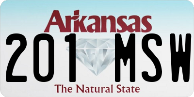 AR license plate 201MSW