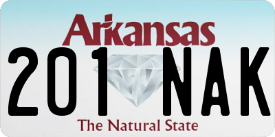 AR license plate 201NAK