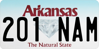 AR license plate 201NAM