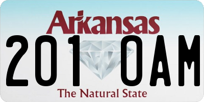 AR license plate 201OAM
