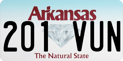 AR license plate 201VUN