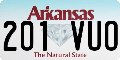 AR license plate 201VUO