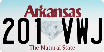 AR license plate 201VWJ