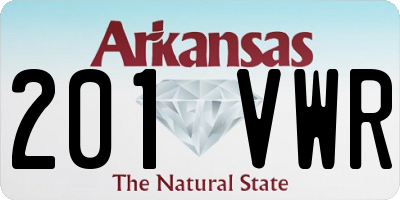 AR license plate 201VWR