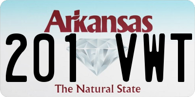AR license plate 201VWT
