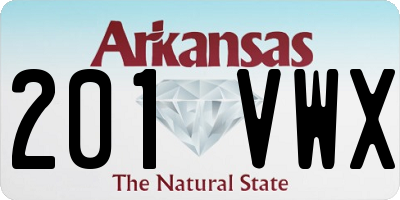 AR license plate 201VWX
