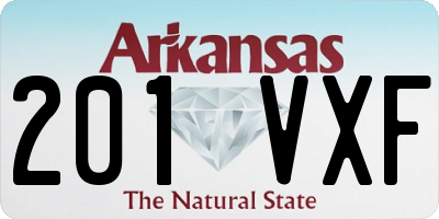 AR license plate 201VXF