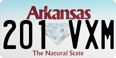 AR license plate 201VXM