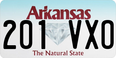 AR license plate 201VXO