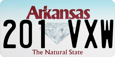 AR license plate 201VXW