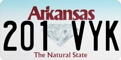 AR license plate 201VYK