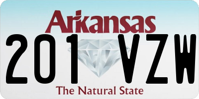 AR license plate 201VZW