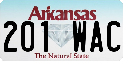AR license plate 201WAC