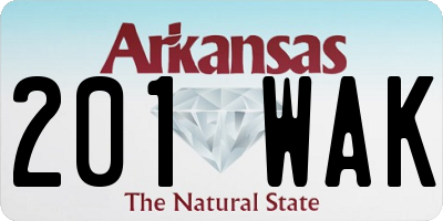 AR license plate 201WAK