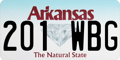 AR license plate 201WBG