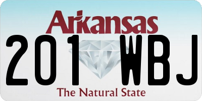 AR license plate 201WBJ