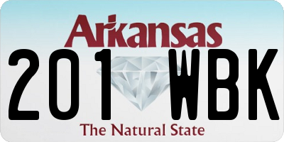 AR license plate 201WBK