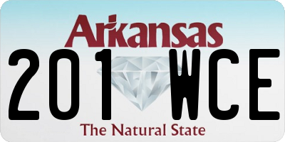 AR license plate 201WCE