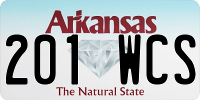 AR license plate 201WCS