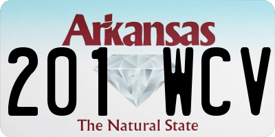 AR license plate 201WCV