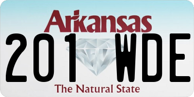 AR license plate 201WDE