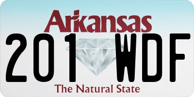 AR license plate 201WDF