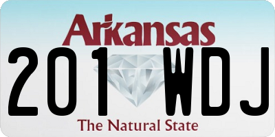 AR license plate 201WDJ