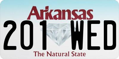 AR license plate 201WED