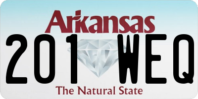 AR license plate 201WEQ