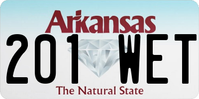 AR license plate 201WET