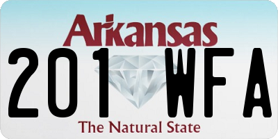AR license plate 201WFA