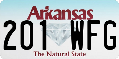 AR license plate 201WFG
