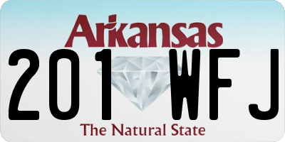 AR license plate 201WFJ