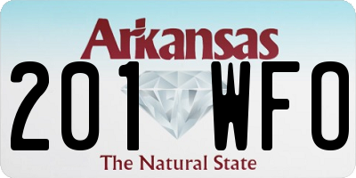 AR license plate 201WFO