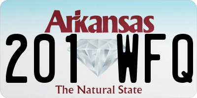 AR license plate 201WFQ