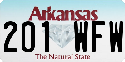 AR license plate 201WFW