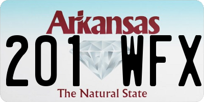 AR license plate 201WFX