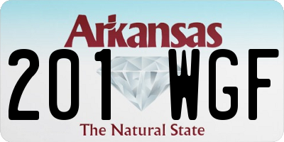 AR license plate 201WGF