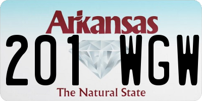 AR license plate 201WGW