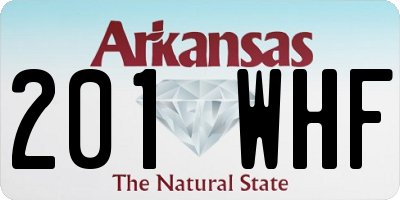 AR license plate 201WHF