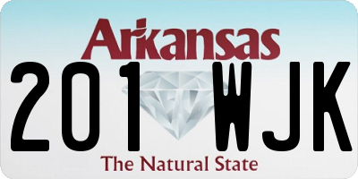 AR license plate 201WJK