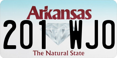 AR license plate 201WJO