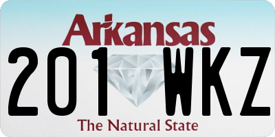 AR license plate 201WKZ