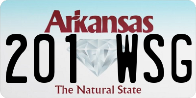AR license plate 201WSG