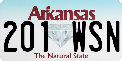 AR license plate 201WSN
