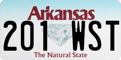 AR license plate 201WST